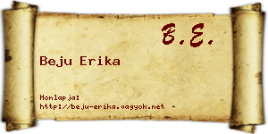 Beju Erika névjegykártya